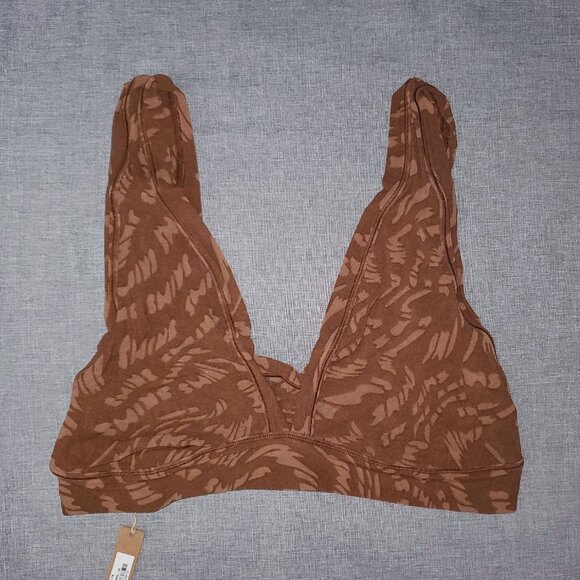 NWT SKIMS 4X Summer Mesh Plunge Bralette LATTE SWIRL - Picture 1 of 3